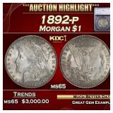 ***Major Highlight*** 1892-p Morgan Dollar $1 ms65