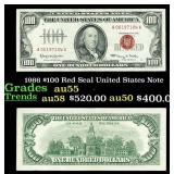 1966 $100 Red Seal United States Note Grades Choic