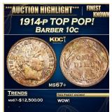 ***Major Highlight*** 1914-p Barber Dime TOP POP!