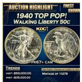 ***Major Highlight*** 1940 Proof Walking Liberty H
