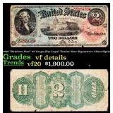 1869 "Rainbow Note" $2 Large Size Legal Tender Not