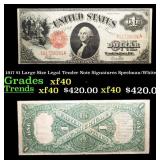 1917 $1 Large Size Legal Tender Note Grades xf Sig