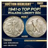 ***Major Highlight*** 1941-d Walking Liberty Half