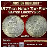 ***Major Highlight*** 1877-cc Seated Liberty Quart