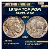 ***Major Highlight*** 1919-p Buffalo Nickel TOP PO