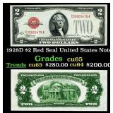 1928D $2 Red Seal United States Note Grades Gem CU