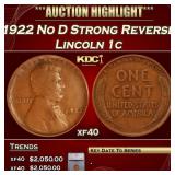 ***Major Highlight*** 1922 No D Lincoln Cent Stron
