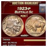 ***Major Highlight*** 1923-p Buffalo Nickel 5c ms6