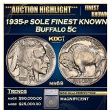 ***Major Highlight*** 1935-p Buffalo Nickel SOLE F