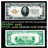 1928 $20 Gold Certificate FR-2402 Woods/Mellon Gra