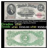 1917 $2 Large Size Legal Tender Note Thomas Jeffer