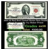 1953 $2 Red Seal United States Note RARE Hand Sign