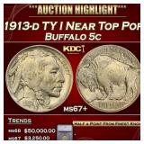 ***Major Highlight*** 1913-d TY I Buffalo Nickel N