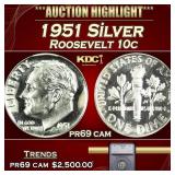 ***Major Highlight*** 1951 Proof Roosevelt Dime Si