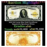 ***Major Highlight*** 1922 $10 Large Size Gold Cer