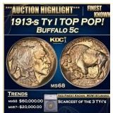 ***Major Highlight*** 1913-s Ty I Buffalo Nickel T