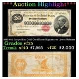 ***Major Highlight*** 1882 $20 Large Size Gold Cer