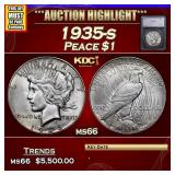 ***Auction Highlight*** 1935-s Peace Dollar $1 ms6