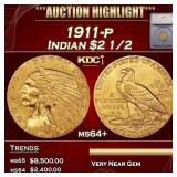 ***Major Highlight*** 1911-p Gold Indian Quarter E