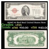 1928G $2 Red Seal United States Note Grades vf+