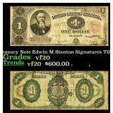 1891 $1 Treasury Note Edwin M Stanton Grades vf, v