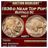 ***Major Highlight*** 1936-d Buffalo Nickel Near T