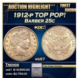 ***Major Highlight*** 1912-p Barber Quarter TOP PO