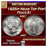 ***Auction Highlight*** 1925-p Peace Dollar Near T