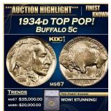 ***Major Highlight*** 1934-d Buffalo Nickel TOP PO