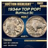 ***Major Highlight*** 1934-p Buffalo Nickel TOP PO
