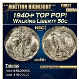 ***Major Highlight*** 1940-p Walking Liberty Half