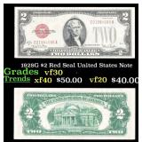 1928G $2 Red Seal United States Note Grades vf++