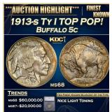 ***Major Highlight*** 1913-s Ty I Buffalo Nickel T