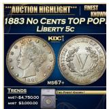 ***Major Highlight*** 1883 No Cents Liberty Nickel