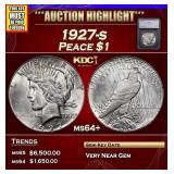 ***Auction Highlight*** 1927-s Peace Dollar $1 ms6