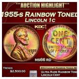 ***Major Highlight*** 1955-s Lincoln Cent Rainbow