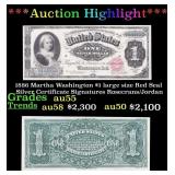 1886 Martha Washington $1 large size Red Seal Silv