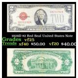 1928D $2 Red Seal United States Note Grades vf+