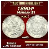 ***Major Highlight*** 1890-p Morgan Dollar $1 GEM