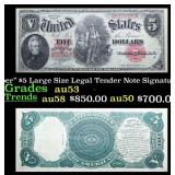 1907 "WoodChopper" $5 Large Size Legal Tender Note
