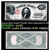 1917 $1 Large Size Legal Tender Note Grades AU, Al