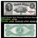 1917 $2 Large Size Legal Tender Note Thomas Jeffer