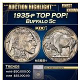 ***Major Highlight*** 1935-p Buffalo Nickel TOP PO