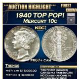 ***Major Highlight*** 1940 Proof Mercury Dime TOP