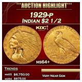 ***Major Highlight*** 1929-p Gold Indian Quarter E