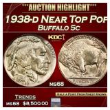 ***Major Highlight*** 1938-d Buffalo Nickel Near T