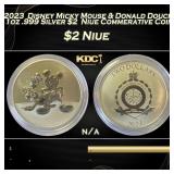 2023  Disney Micky Mouse & Donald Douck 1oz .999 S