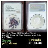 2021 Star Wars THE MANDALORIAN 1oz .999 Silver $2