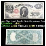 1917 $1 Large Size Legal Tender Note Grades xf Sig