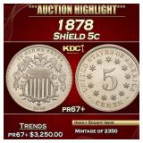 ***Major Highlight*** 1878 Proof Shield Nickel 5c
